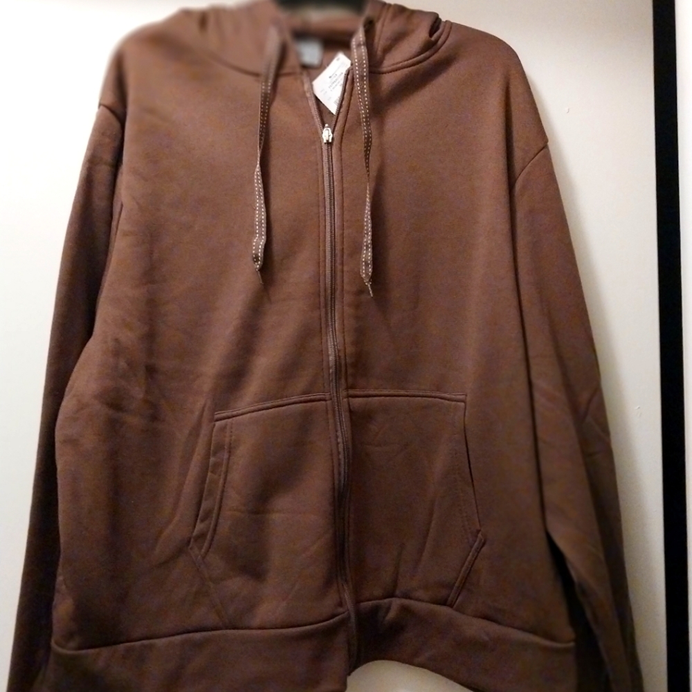 3x Brown with zipper sweatshirt jacket
